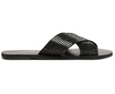 Rasteira Tiras Cruzadas Glam Preta C 30014 0055 0002 Anacapri
